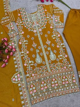 Fancy Top-Bottom And Dupatta With Heavy Embroidery Sequence Work