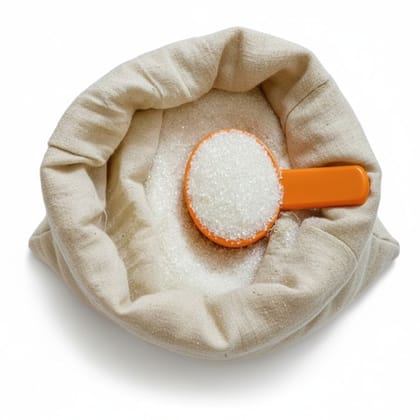Refined Granulated Sugar - 1 kg - One cloth pouch containing sugar
