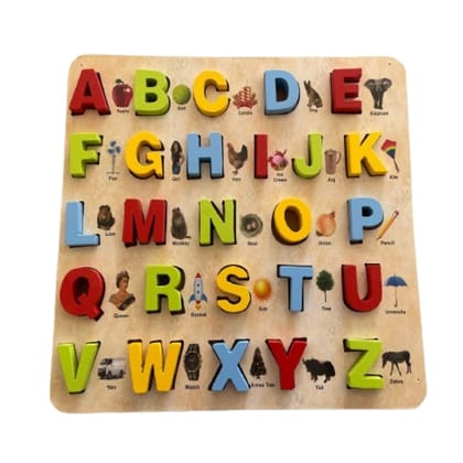 Zuvoy Capital Alphabet Puzzle for Kids Chunky 3D Letters, Capital ABC Learning Board, Montessori Educational Toy for Toddlers, Colorful Wooden Puzzle for Fine Motor Skills & Early Learning