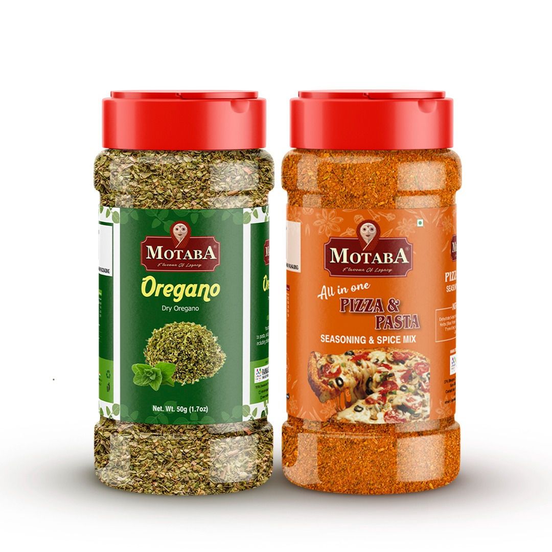 MOTABA Masala All In One Dry Oregano Seasoning Masala Flakes & Pizza-Pasta Seasoning Powder, 50 gm Each - Pack of 2 - MOTABA Masala All In One Dry Oregano Seasoning Masala Flakes & Pizza-Pasta Seasoning Powder, 50 gm Each - Pack of 2