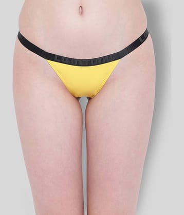 La Intimo Nylon Solid Women's Briefs ( Yellow )