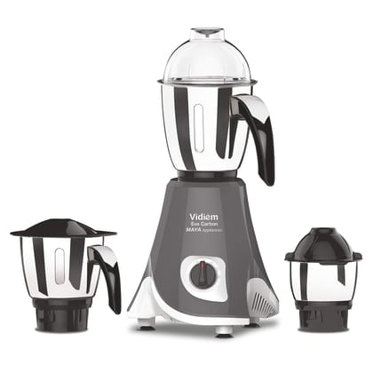 Vidiem Mixer Grinder 542 A Eva Carbon | Mixer grinder 750 watt with 3 Leakproof Jars with self-lock for wet & dry spices, chutneys & curries | 5 Years motor & 2 year product Warranty | Mixer Grinder Vidiem Mixer Grinder 542 A Eva Carbon | Mixer grinder 7