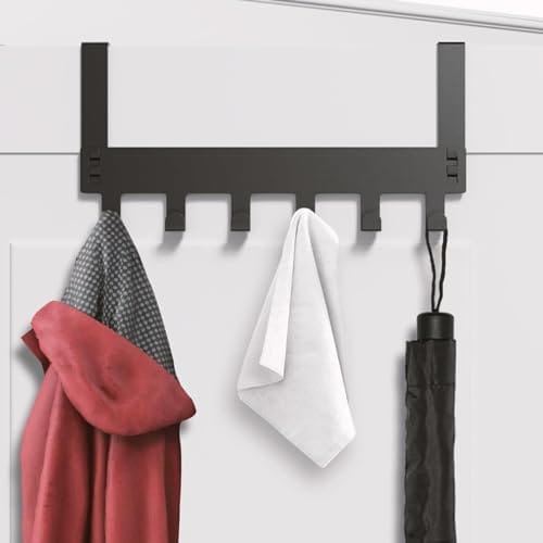 APPUCOCO Over The Door Hook Hanger, Hanging Organizer Rack Steel Door Hook Hanger Wall Hook Rack 2
