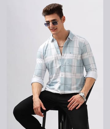 BULLMER Men Cotton Trendy Regular Fit Striped Causal Full Sleeve Shirt_Sea Green