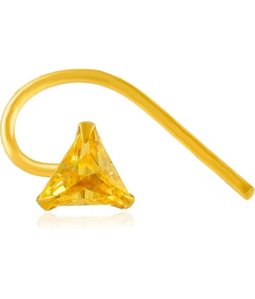 ADMIER Gold plated brass TRIANGLE shape faux diamond cz fashion nose pin for girls women