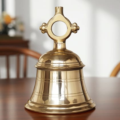 Brass Temple Hanging Ghanta, Hanging Bell, Ghanta 6.5 KG - Heavy Brass Temple Ghanta for Puja Rituals (ZMAS493 K)