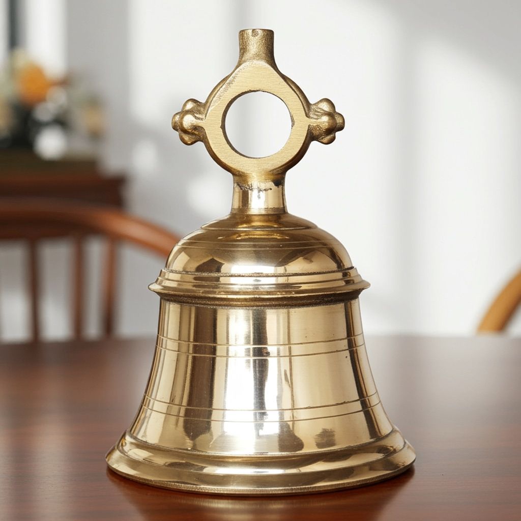 Brass Temple Hanging Ghanta, Hanging Bell, Ghanta 6.5 KG - Heavy Brass Temple Ghanta for Puja Rituals (ZMAS493 K)