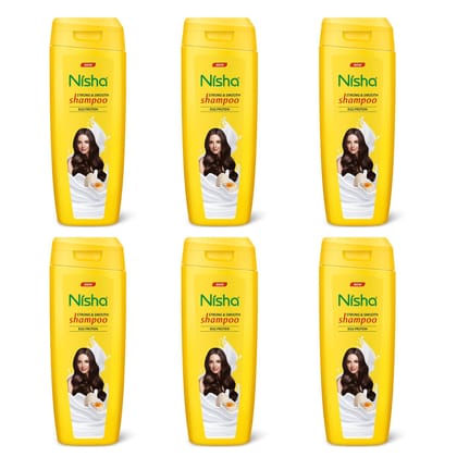 Nisha Egg Protein Shampoo for Strong & Smooth Hair 180ml Pack of 6