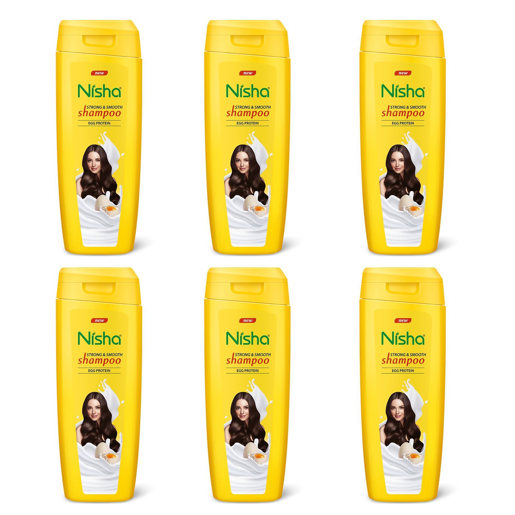 Nisha Egg Protein Shampoo for Strong & Smooth Hair 180ml Pack of 6