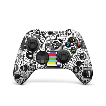 White Abstract Joystick Controller Skin