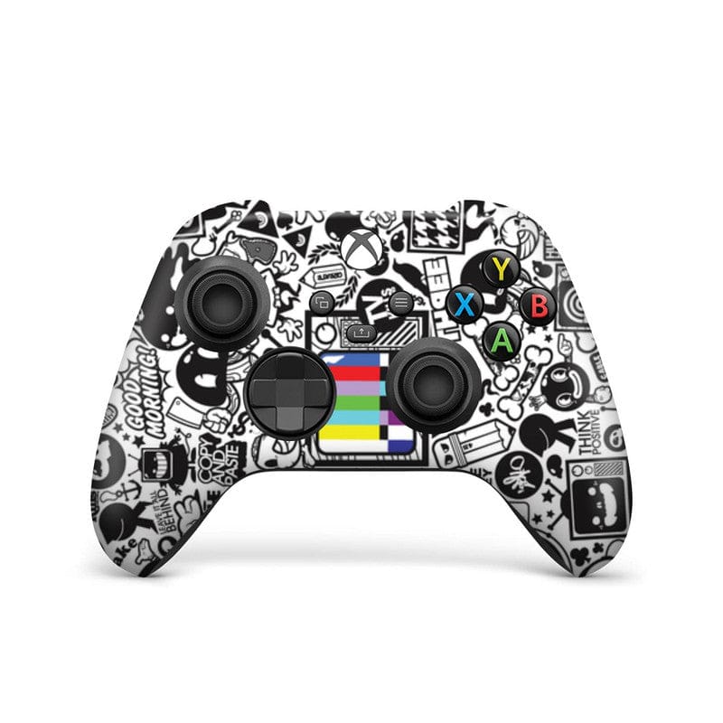 White Abstract Joystick Controller Skin