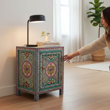 Wood Painted Bedside Cabinet