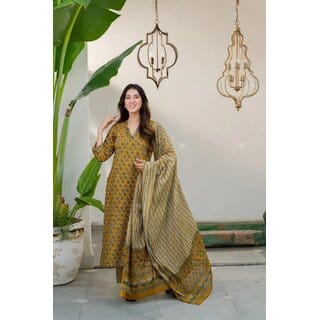 Elara Yellow Rayon Dupatta Kotachex Kurta Set For Women