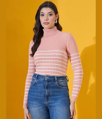 98 Degree North Women Cotton High Neck Pullover ( Pink )