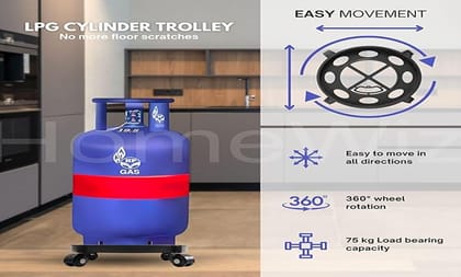 Dark Wolf Black LPG Gas Cylinder Trolley Heavy Duty Wheel Base Stand