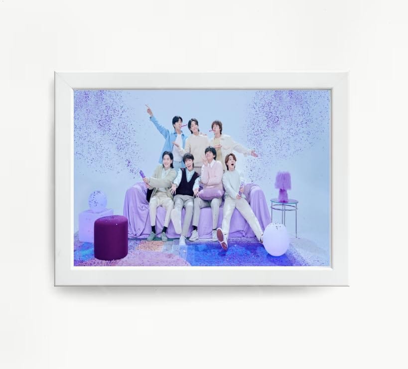 NOKKES Bts Army Bangtan Boy V suga J-Hope Jungkook Jin Jimin Rm 5X7 Inch Size Photo Frame Photo Home Office_EQW242
