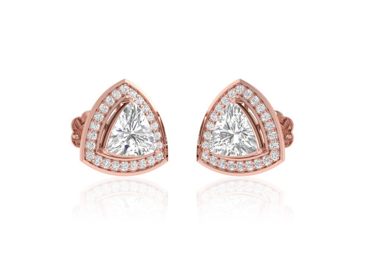 Trillion Halo Solitaire Studs