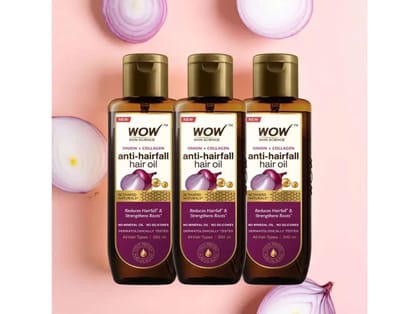 WOW Skin Science Onion Black Seed Hair Oil - 200ml (Pack of 3) WOW Skin Science Onion Black Seed Hair Oil - 200ml (Pack of 3)