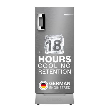 Bosch 207 L, 3 star, Direct-Cool Single Door Refrigerator | 18 Hrs Cooling Retention | 2.5X Faster Cooling | Spacious Multi Box | XL Dry Storage | SuperFreeze (2026 model, CST20S23VI, Fine Steel) Bosch 207 L, 3 star, Direct-Cool Single Door Refrigerator 