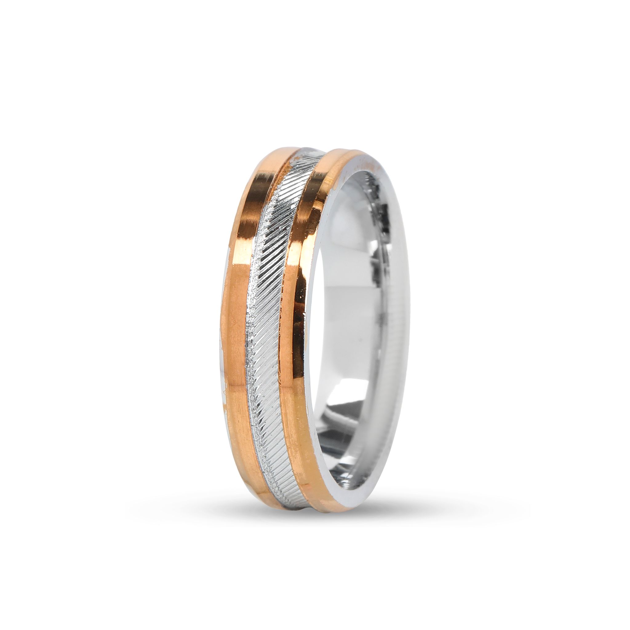 925 Sterling Silver Two-Tone Band Ring for Men & Women I Weight - 5.63 g
