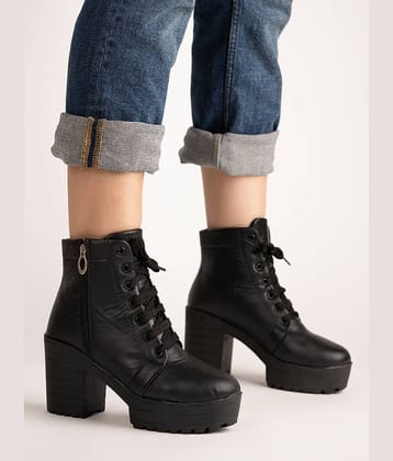 Stylestry Black Women's Ankle Length Boots