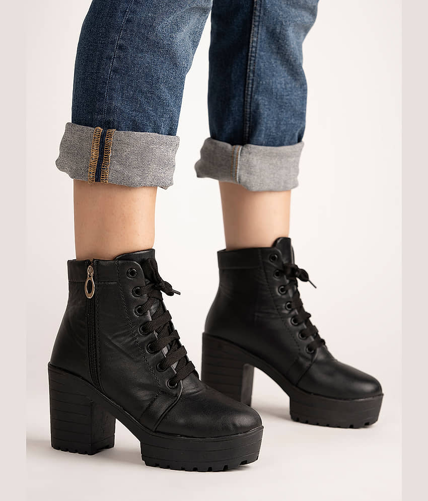 Stylestry Black Women's Ankle Length Boots