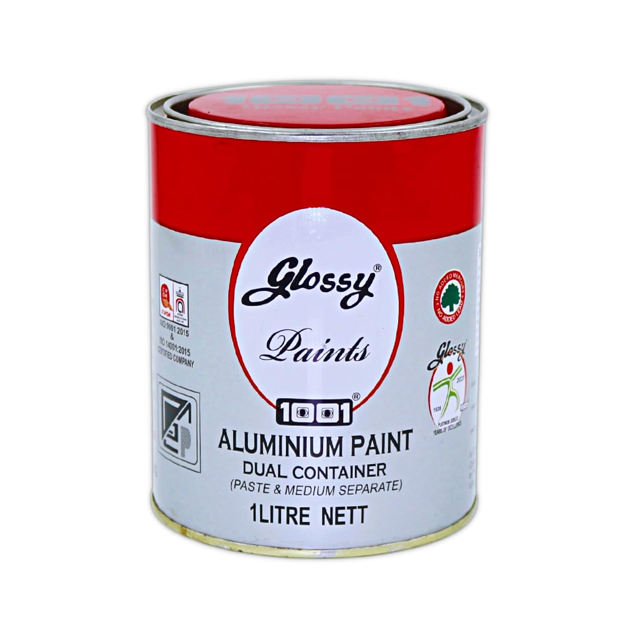 1001 Aluminium Paints Dual Container (Paste & Medium Separate) | For Metal Gates, Window, Sutter, Machinery, Woods, Air Cooler, MS Pole Etc.