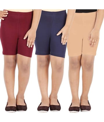 LULA Girls Cotton Blend Cycling Shorts ( Multicolor )