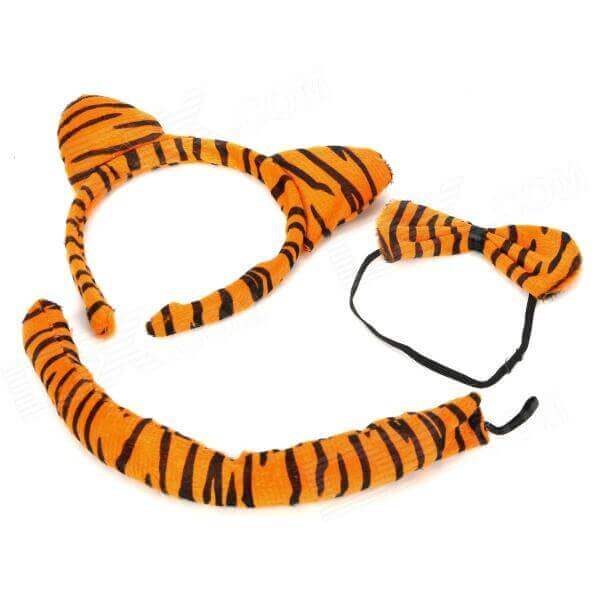 Wanna Party Tigress Headband, Tie, and Tail