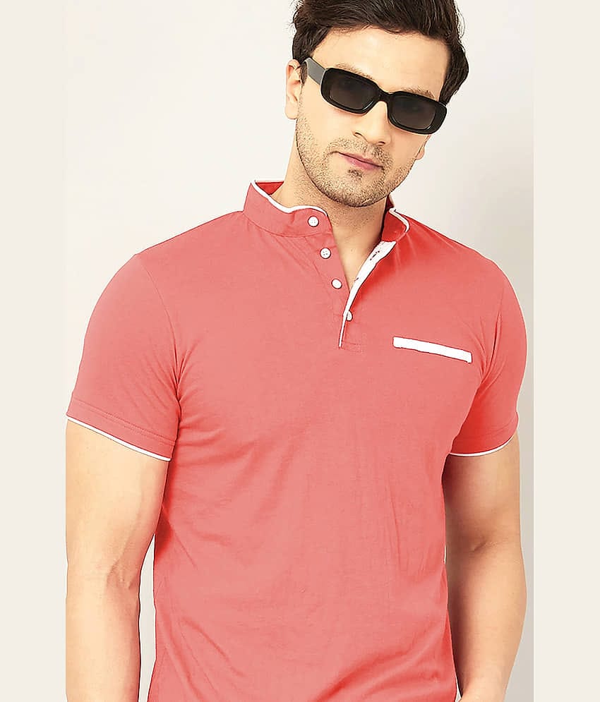 AUSK Pack of 1 Cotton Blend Regular Fit Men's T-Shirt ( Peach )