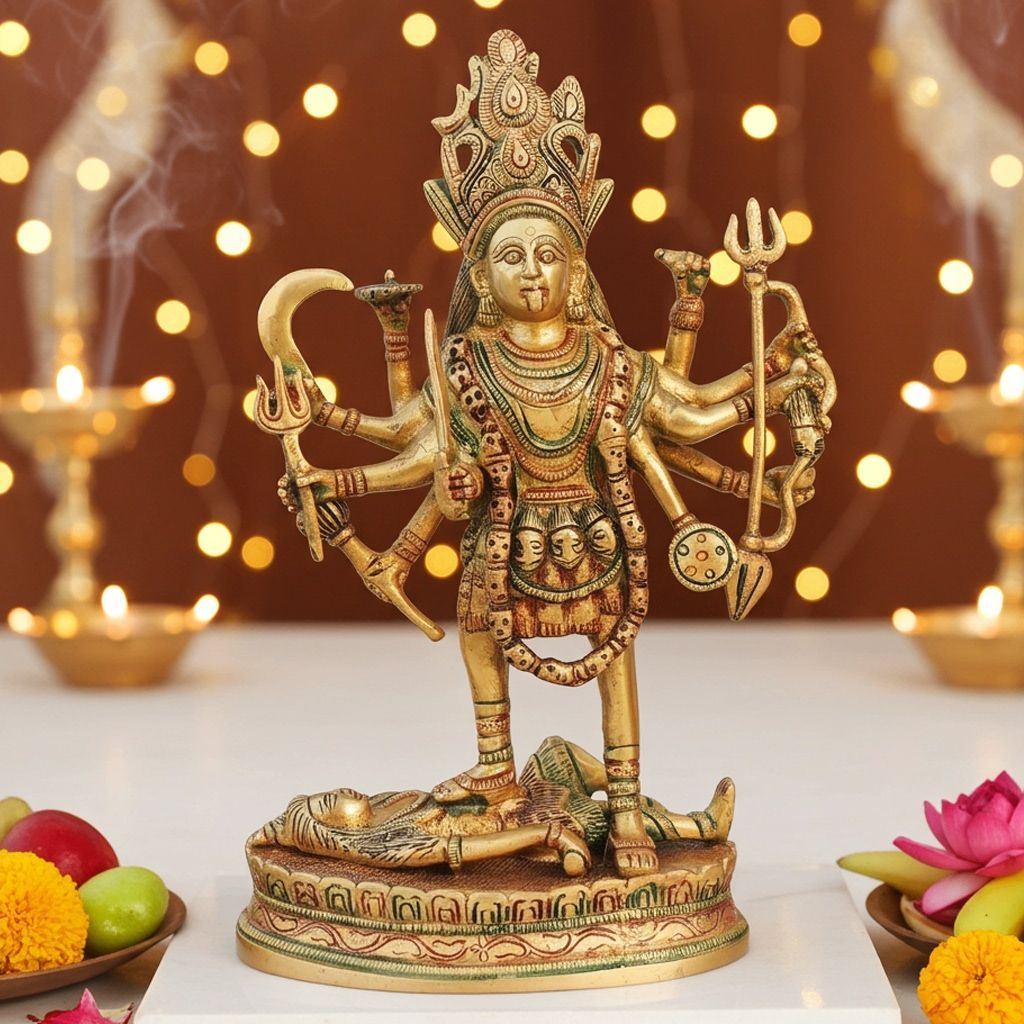 Brass Showpiece Kali Maa God Idol Statue (BSMAS618 A)