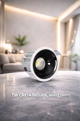 SPARKWORLD 7W LED Creta COB Spot Light White Body with Shining Black Reflector | Natural White | Pack of 1 SPARKWORLD 7W LED Creta COB Spot Light White Body with Shining Black Reflector | Natural White | Pack of 1