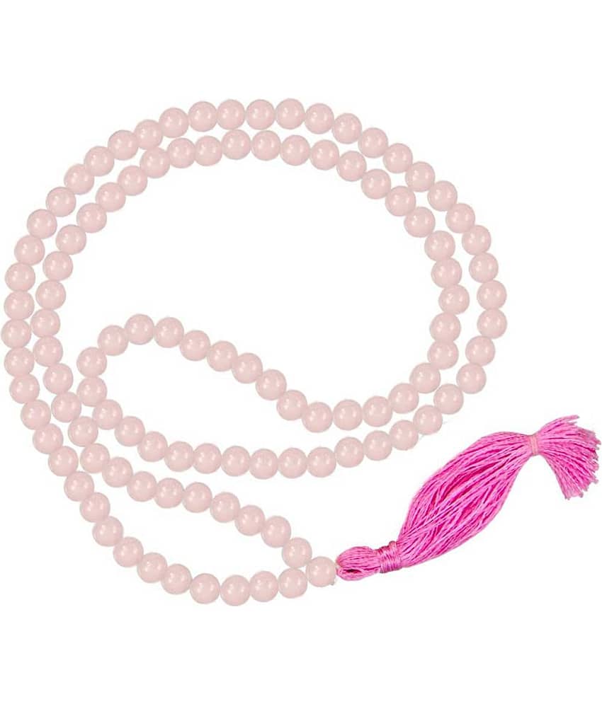 Rose quartz stone mala 108 + 1 prayer beads mala for romance and relationship