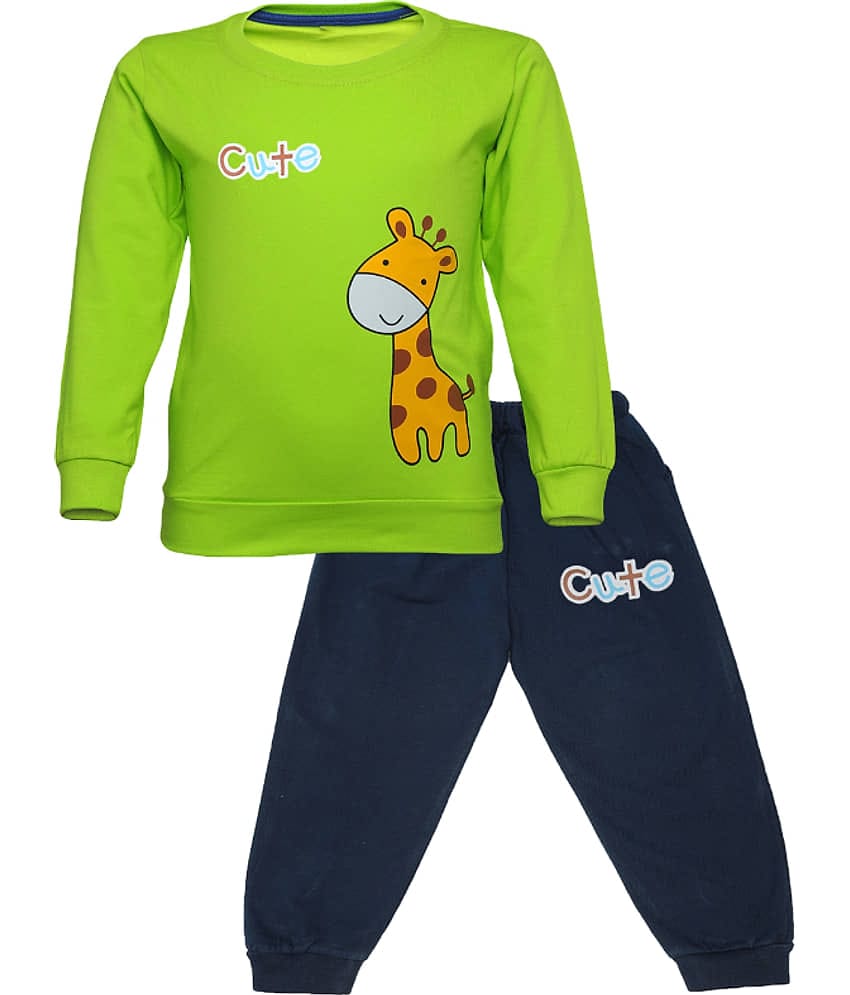 CATCUB Unisex for Baby Cotton Tops & Bottoms Sets ( Green )