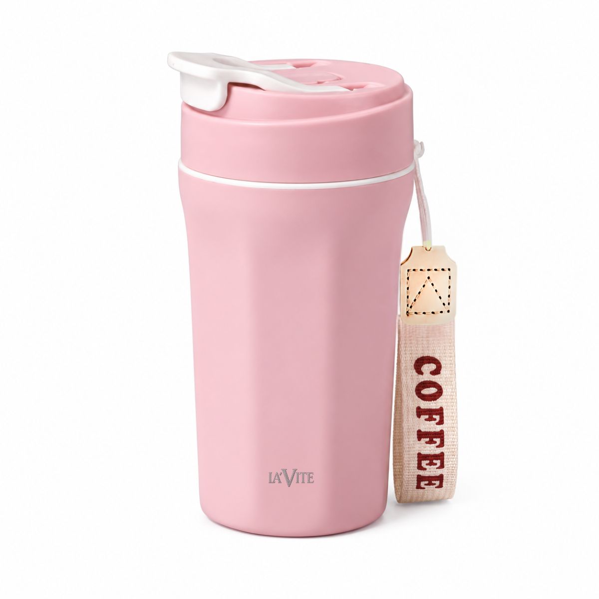 LA VITE 400 ml Double-Wall Glass-Interior Tumbler (2-in-1 Straw + Sipper) LA VITE 400 ml Double-Wall Glass-Interior Tumbler (2-in-1 Straw + Sipper) - Pink