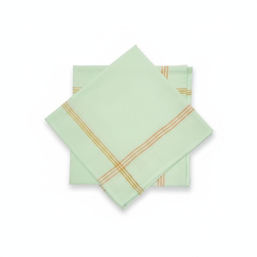 Light Green Striped Cotton Table Napkin