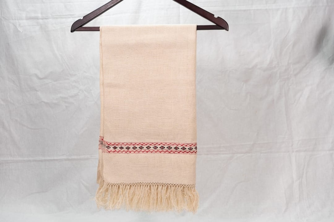 Handwoven Eri Silk Shawl - Natural & Sustainable