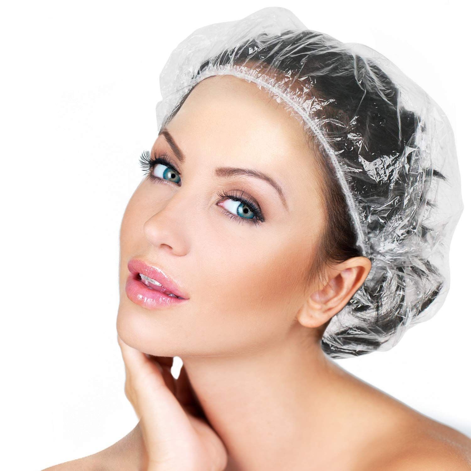 Large Disposable Waterproof Shower Caps – 12 Pack for Women, Travel, Hotel, Spa, Salon