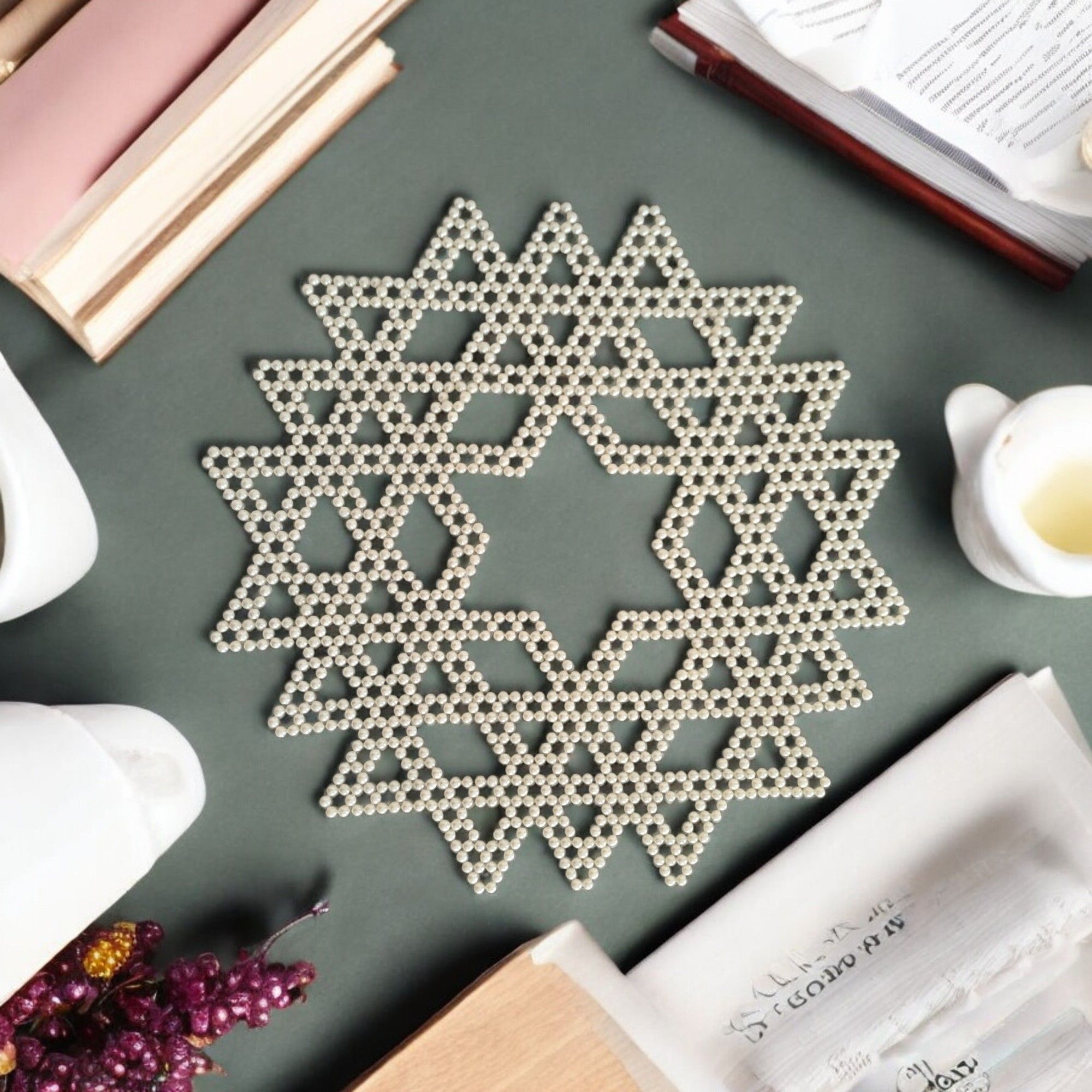 Pearl Star Shaped Rangoli (30.48cm*30.48cm)