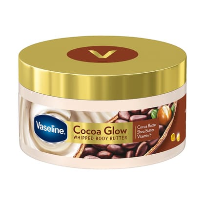 Vaseline Cocoa Glow Whipped Body Butter, 180 g. Cocoa & Shea Butter for Glowing Soft Skin Vaseline Cocoa Glow Whipped Body Butter, 180 g. Cocoa & Shea Butter for Glowing Soft Skin - 180 g (Pack of 1)