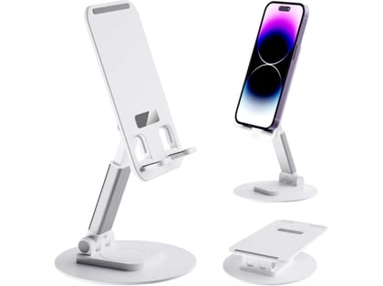 SOOPII Desktop Premium-A Quality Mobile Phone Stand + Tablet Stand, Mobile Holder, Adjustable & Foldable Mobile Stand for Mobile Phone and Tablet D.W - White SOOPII Desktop Premium-A Quality Mobile Phone Stand + Tablet Stand, Mobile Holder, Adjustable & Foldable Mobile Stand for Mobile Phone and Tablet D.W - White