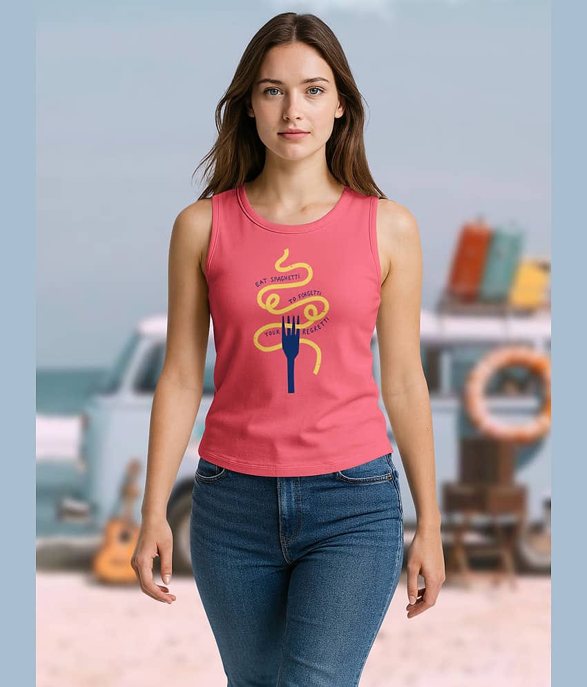 HELLCAT Women Cotton Blend Regular Fit Round Neck T-Shirt ( Pink )