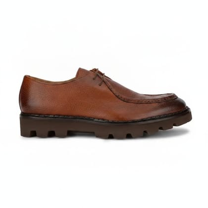 Men's Brown Leather Casual Lug Sole Shoes