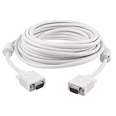VGA Male to Male ,15-Pin Cable/Adapter for PC, Monitor, Projector, Laptop, TV, LCD/LED (White) VGA Male to Male ,15-Pin Cable/Adapter for PC, Monitor, Projector, Laptop, TV, LCD/LED (White)