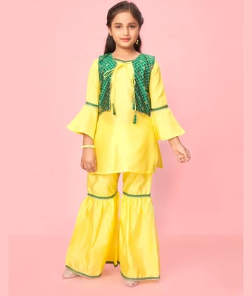 Aarika Girls Silk Kurta and Sharara Set ( Pack of 1 , Yellow )