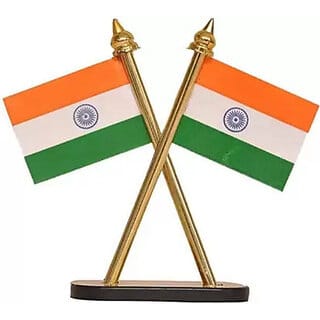 India Double Sided Wind Car Dashboard Flag  (Nylon)