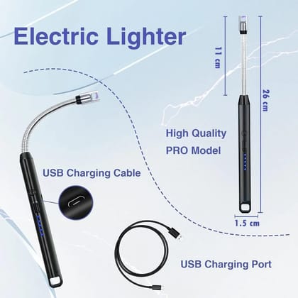 Pulseaura Multicolor USB Electric Arc Lighter 360 Flexible Neck Windproof Type-C Rechargeable