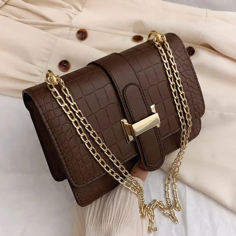 Fashion Women Single Shoulder Bag Solid Square Handbag Metal Snap Closure PU Change Money Leather Purse for Girls