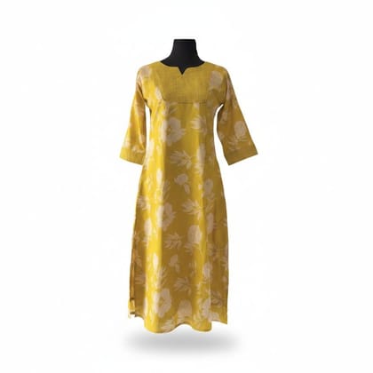 Women's Yellow Floral Printed Kurti