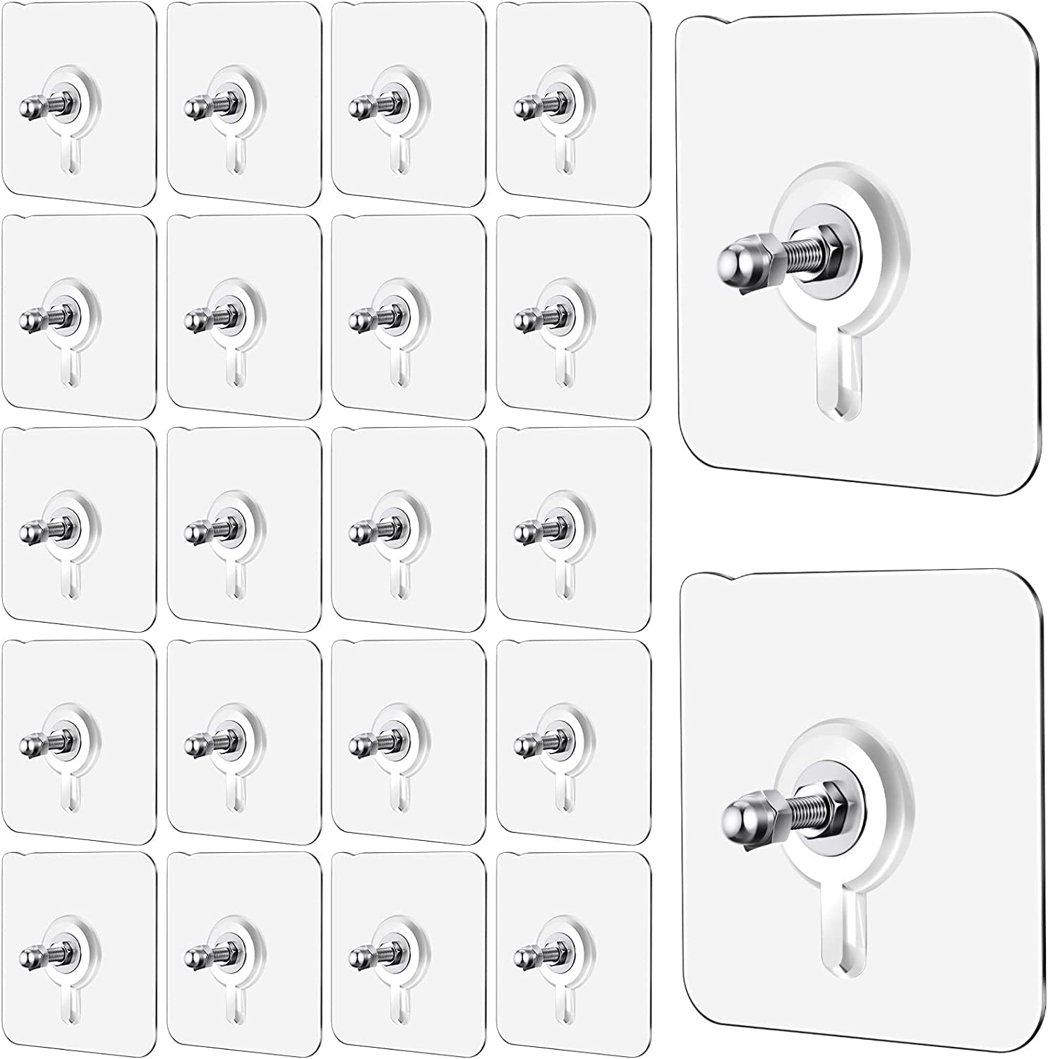 Wall Hooks for Hanging Strong, Adhesive Hooks for Wall Heavy Duty, Wall hangings, Kitchen Accessories Items, Sticky Photo Frame Hangers (Pack of 20, Nail Hook)